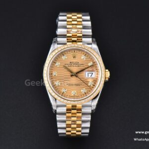 DateJust 36mm 126233 VSF YG/SS YG gemustertes Zifferblatt mit Diamanten Diamant-Indizes Jubilee-Armband VS3235