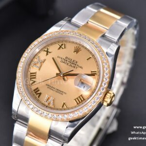 DateJust 36mm SS/YG EWF YG Dial Diamond Roma Marker Diamond Bezel Oyster Bracelet A3235