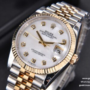 DateJust 36MM 904L YG/SS GMF Fluted Bezel White MOP Dial Diamond Marker Jubilee Bracelet VR3235