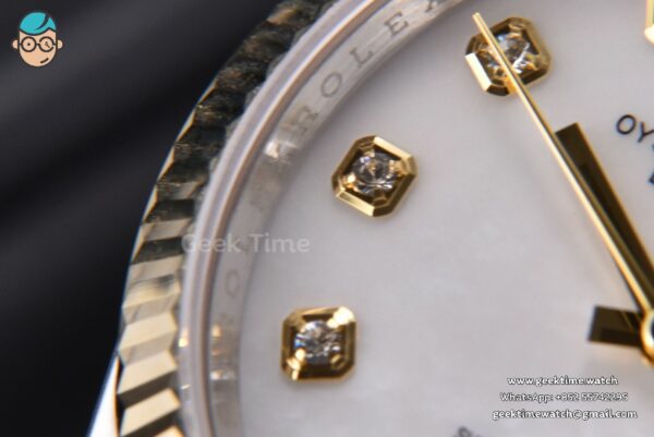 DateJust 36MM 904L YG/SS GMF Fluted Bezel White MOP Dial Diamond Marker Jubilee Bracelet VR3235 - Image 5