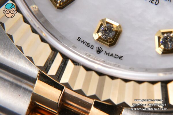 DateJust 36MM 904L YG/SS GMF Fluted Bezel White MOP Dial Diamond Marker Jubilee Bracelet VR3235 - Image 7