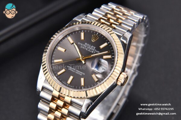 DateJust 36MM 904L YG/SS GMF Fluted Bezel Black Dial Lume Marker Jubilee Bracelet VR3235