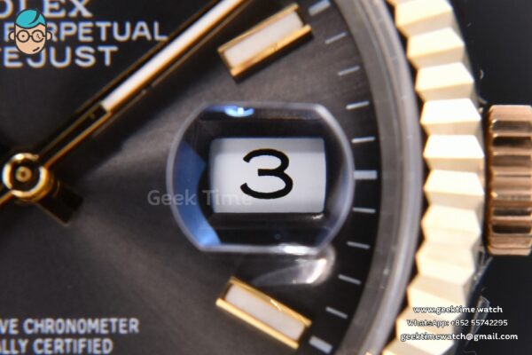 DateJust 36MM 904L YG/SS GMF Fluted Bezel Black Dial Lume Marker Jubilee Bracelet VR3235 - Image 8