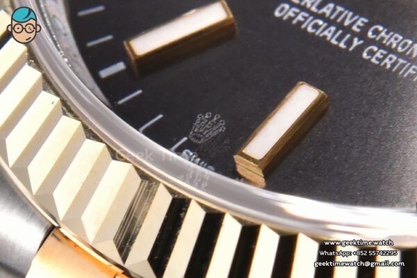 DateJust 36MM 904L YG/SS GMF Fluted Bezel Black Dial Lume Marker Jubilee Bracelet VR3235 - Image 12