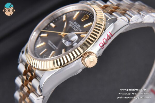 DateJust 36MM 904L YG/SS GMF Fluted Bezel Black Dial Lume Marker Jubilee Bracelet VR3235 - Image 13