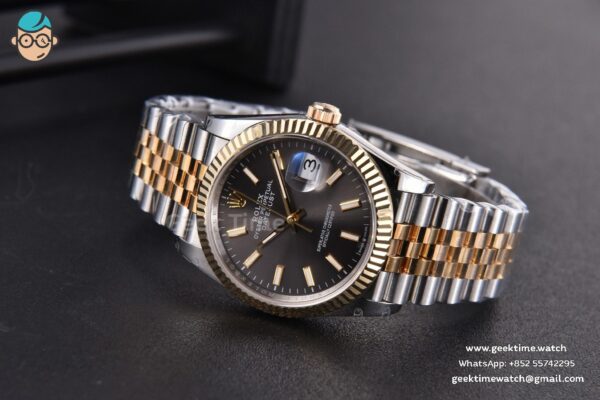 DateJust 36MM 904L YG/SS GMF Fluted Bezel Black Dial Lume Marker Jubilee Bracelet VR3235 - Image 14