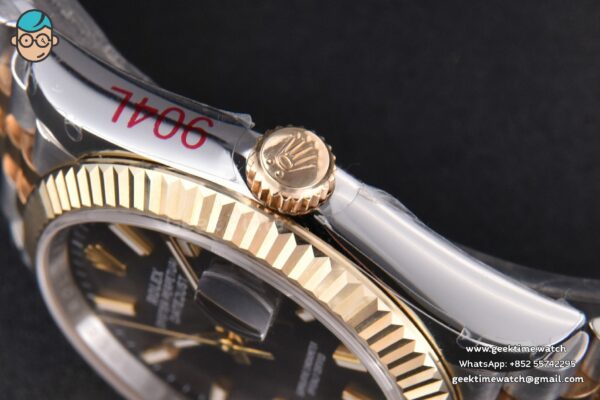 DateJust 36MM 904L YG/SS GMF Fluted Bezel Black Dial Lume Marker Jubilee Bracelet VR3235 - Image 15