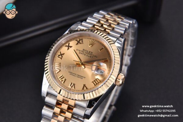 DateJust 36MM 904L YG/SS GMF Fluted Bezel YG Dial Roma Marker Jubilee Bracelet VR3235