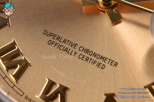 DateJust 36MM 904L YG/SS GMF Fluted Bezel YG Dial Roma Marker Jubilee Bracelet VR3235 - Image 5