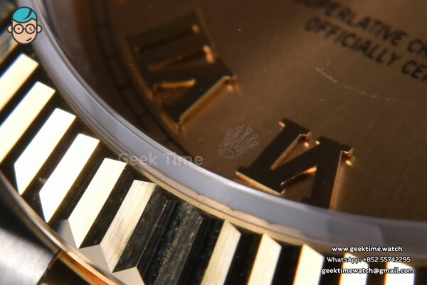 DateJust 36MM 904L YG/SS GMF Fluted Bezel YG Dial Roma Marker Jubilee Bracelet VR3235 - Image 12