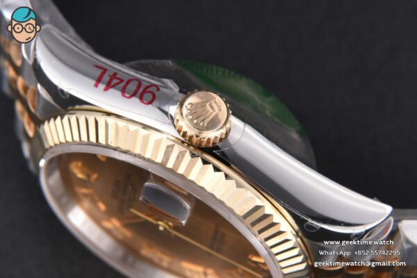 DateJust 36MM 904L YG/SS GMF Fluted Bezel YG Dial Roma Marker Jubilee Bracelet VR3235 - Image 14