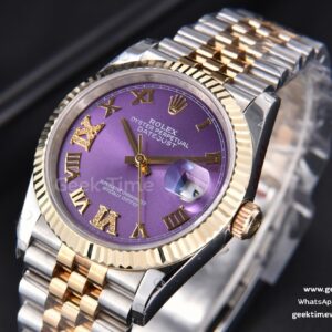 DateJust 36MM 904L YG/SS GMF Fluted Bezel Purple Dial Roma Marker Jubilee Bracelet VR3285