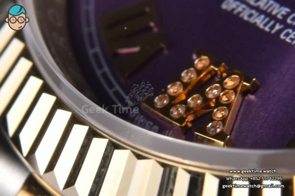 DateJust 36MM 904L YG/SS GMF Fluted Bezel Purple Dial Roma Marker Jubilee Bracelet VR3285 - Image 13
