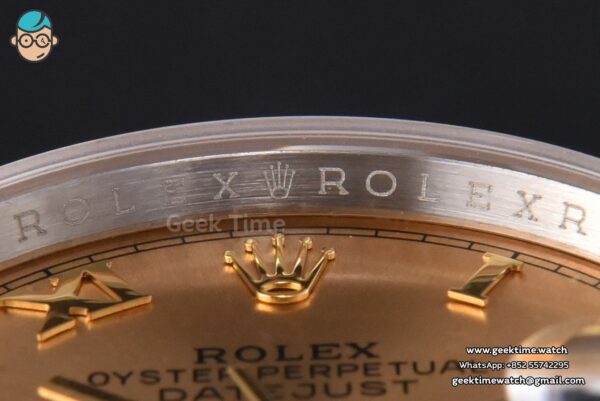 DateJust 36MM 904L YG/SS GMF Fluted Bezel YG Dial Diamond Roma Marker Jubilee Bracelet VR3235 - Image 10