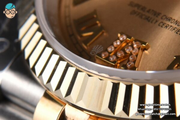 DateJust 36MM 904L YG/SS GMF Fluted Bezel YG Dial Diamond Roma Marker Jubilee Bracelet VR3235 - Image 12