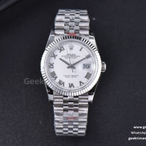 DateJust 36mm SS GMF weißes Zifferblatt Roma-Indizes Jubilee-Armband VR3235