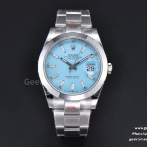 Oyster Perpetual 124300 GMF 41mm 904L glatte Lünette Tiffany-blaues Zifferblatt Oyster-Armband VR3230