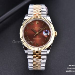 DateJust 41mm YG/SS GMF Brown Dial Roma Marker Fluted Bezel Jubilee Bracelet VR3235