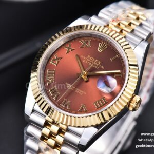 Datejust 41mm YG/SS GMF Brown Dial Roma Marker Fluted Bezel Jubille Bracelet VR3235