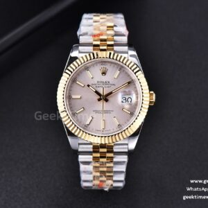 DateJust 41mm YG/SS GMF Silver Dial Stick Marker Fluted Bezel Jubilee Bracelet VR3235