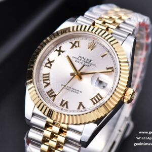 Datejust 41mm YG/SS GMF Silver Dial Roma Marker Fluted Bezel Jubille Bracelet VR3235