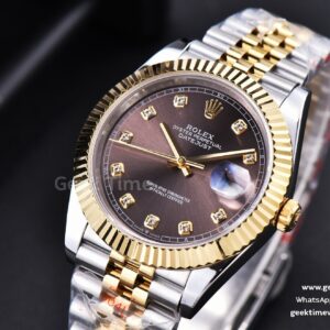 Datejust 41mm YG/SS GMF Gray Dial Diamond Marker Fluted Bezel Jubille Bracelet VR3235