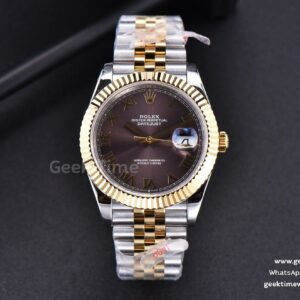 DateJust 41mm YG/SS GMF Gray Dial Roma Marker Fluted Bezel Jubilee Bracelet VR3235