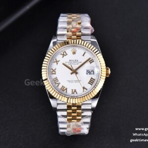 DateJust 41mm GMF YG/SS White Dial Roma Marker Fluted Bezel Jubilee Bracelet VR3235