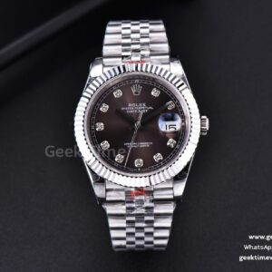 DateJust 41mm SS GMF Brown Dial Diamond Marker Fluted Bezel Jubilee Bracelet VR3235