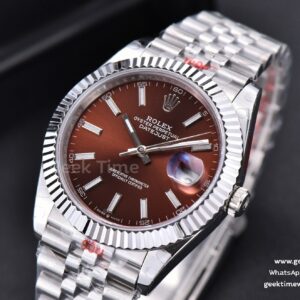 Datejust 41mm SS GMF Borwn Dial Lume Marker Fluted Bezel Jubille Bracelet VR3235