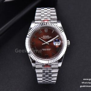 DateJust 41mm SS GMF Brown Dial Roma Marker Fluted Bezel Jubilee Bracelet VR3235