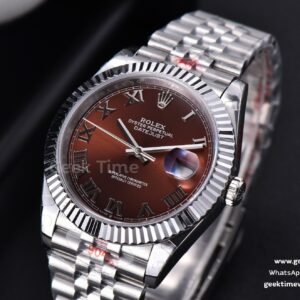 Datejust 41mm SS GMF Borwn Dial Roma Marker Fluted Bezel Jubille Bracelet VR3235