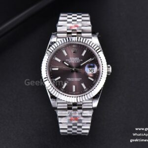 DateJust 41mm SS GMF Gray Dial Lume Marker Fluted Bezel Jubilee Bracelet VR3235