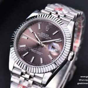 Datejust 41mm SS GMF Gray Dial Lume Marker Fluted Bezel Jubille Bracelet VR3235