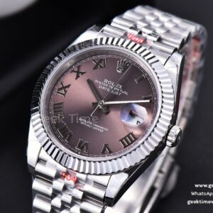 Datejust 41mm SS GMF Gray Dial Roma Marker Fluted Bezel Jubille Bracelet VR3235