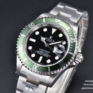 Submariner 16610 LV Green Bezel 904L 40MM RAF SS Bracelet SH3135 Rehaut