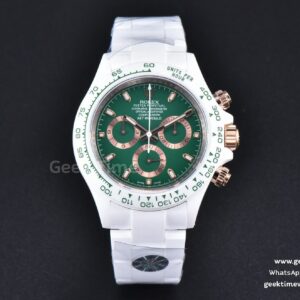 Daytona AET White Ceramic Green Dial Ceramic Bracelet SA4130 V2