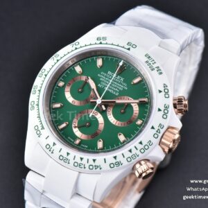 Daytona AET White Ceramic Green Dial Ceramic Bracelet SA4130 V2