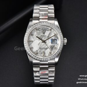 Day-Date 36mm GMF Diamond Meteorite Dial Diamond Marker SS Bracelet A3235