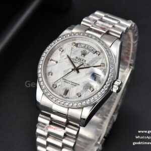 Daydate 36MM GMF Diamond Meteorite Dial Diamond Marker SS Bracelet A3235