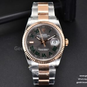 DateJust 36mm RG/SS BPF Fluted Bezel Gray Wimbledon Dial Oyster Bracelet A2824