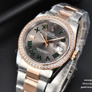 DateJust 36MM RG/SS BPF Diamond Bezel Gray Wimbledon Dial Oyster Bracelet A2824