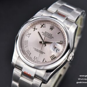 DateJust 36mm SS GMF Smooth Bezel Silver Dial Roma Marker Oyster Bracelet VR3235