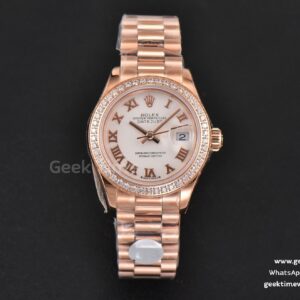 DateJust 28mm Ladies WF RG Diamond White Dial Roma Marker Jubilee Bracelet A2236