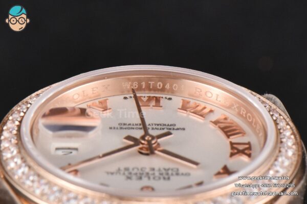 DateJust 28MM Ladies WF RG Diamond White Dial Roma Marker Jubilee Bracelet A2236 - Image 24