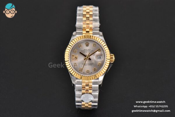 DateJust 28MM Ladies WF YG/SS Silver Dial Diamond Roma Marker Jubilee Bracelet A2236 - Image 2