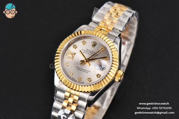 DateJust 28MM Ladies WF YG/SS Silver Dial Diamond Roma Marker Jubilee Bracelet A2236