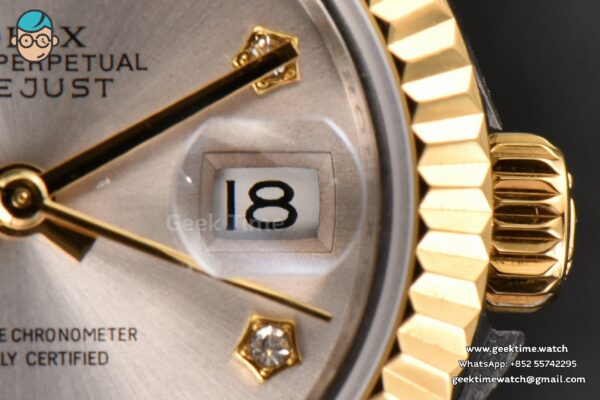 DateJust 28MM Ladies WF YG/SS Silver Dial Diamond Roma Marker Jubilee Bracelet A2236 - Image 7