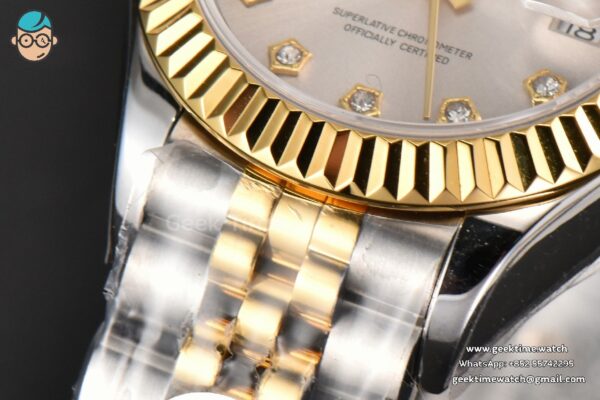 DateJust 28MM Ladies WF YG/SS Silver Dial Diamond Roma Marker Jubilee Bracelet A2236 - Image 9