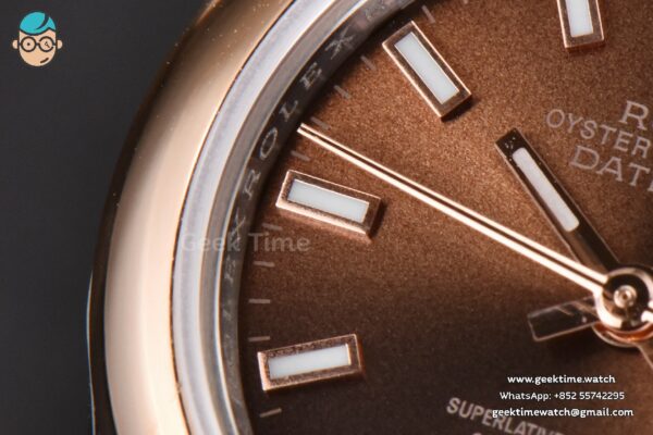 DateJust 28MM Ladies WF RG/SS Smooth Bezel Brown Dial Jubilee Bracelet A2236 - Image 5